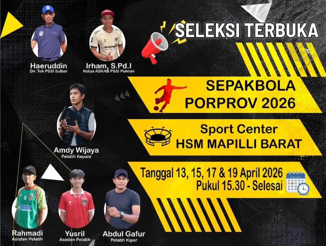 Cari Bibit Unggul untuk Porprov 2026, Askab PSSI Polman Gelar Seleksi Terbuka di Mapilli