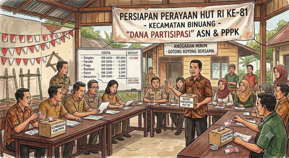 Minim Anggaran, Perayaan HUT RI ke-81 di Binuang Andalkan ‘Dana Partisipasi’ ASN dan PPPK