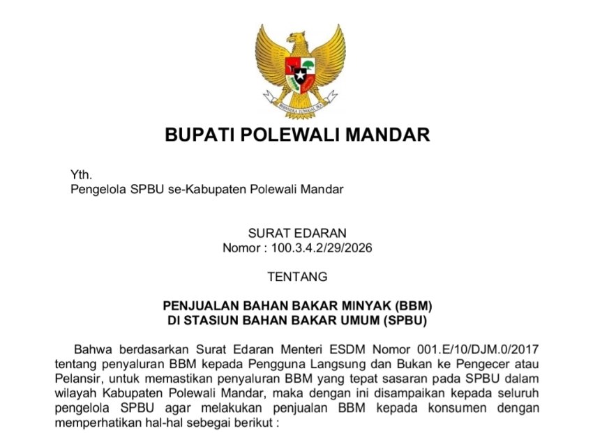 Atasi Antrean Mengular, Bupati Polman Terbitkan Surat Edaran Batasi Pembelian BBM Subsidi